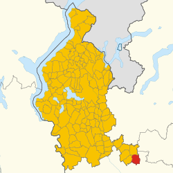 Map of Caronno Pertusella (Province of Varese, region Lombardy, Italy 2024)
